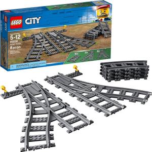 LEGO City Trains Switch Tracks 60238 Building Toy Set for Kids, Boys, and Girls Ages 5+ (8 Pieces) (8 Count (Pack of 1))