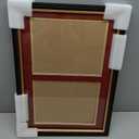 Double Diploma Frame 14x20, Display Two 8.5x11 Degree, Certificates, Documents, Tempered Glass with Acid-Free Red over Gold Mat, Dual Diploma Frame for Graduation, Mahogany with Gold Trim