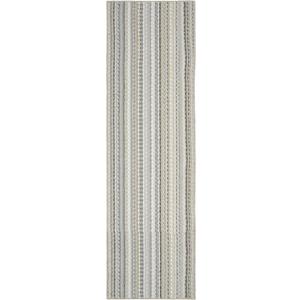 Garland Rug Carnival Stripe Non-Slip Recycled 2' x 8' Random Earthtone Stripes Area Rug – Modern, Stain-Resistant, Ideal for Living Rooms & High-Traffic Areas