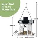 HONGLAND Solar Bird Feeders House for Outside Hanging, Metal Wild Bird Feeder for Outdoors Hanging, Large Capacity, Weatherproof and Durable, Cardinal Bird Feeder Garden Lantern Backyard Decor