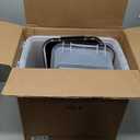 IRIS USA Dog Food Storage Container, 30 lbs & 11 lbs Combo, Cat Food Storage Container, Dog Treat Container, Airtight, Stackable, 2-Cup Scoop, Wheels, Easy Mobility, Black