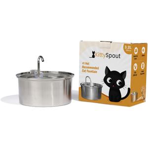 The KittySpout Stainless Steel Cat Water Fountain, 3.2L/108oz