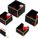Metal Buffet Risers,4PCS Food Risers for Buffet Table 5in to 8in Display Stand with Mini Acrylic Signs for Catering Dessert Collectibles Jewelry Figures Show Matte Black Cube Boxes Nesting Risers with Hollow Bottoms