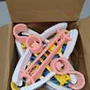 Baby Hangers for Nursery Closet 40 Pack Plastic Kids Clothes Hanger Space Saving Non Slip Extendable Toddler 11-14 Adjustable Hangers Heavy Duty Clothing Infant Hanger Bulk, Mixed Color (Pink, Yellow, Green, Blue)