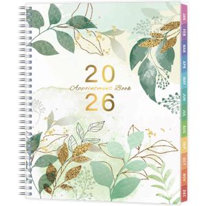 6 x 2026 Appointment Book, 30 Minutes-Hourly, Weekly Monthly Calendar Planner 2026, Jan 2026 - Dec 2026, 8.5'' x 11'', 2026 Daily Planner with Tabs Pocket, Flexible Cover, Great for Office, Home, School