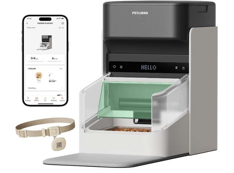 PETLIBRO RFID Automatic Cat Feeder with Collar Tag Sensor with App Control
White, 3L, dual-band Wi-Fi (2.4 & 5GHz), 1–10 scheduled meals, prevents food stealing, 5-layer freshness protection