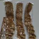 Blonde Goddess Box Braids Crochet Hair 7 Packs 18 Inch Boho Crochet Braids for Women Pre-looped Bohemian Crochet Box Braids with Curly Ends Braiding Hair Extensions, 27