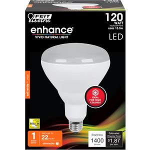 Feit Electric LED BR40 Bulb, 120W Equivalent, Dimmable, 1400 Lumens, 22 Year Life, 2700k Soft White, E26 Base Recessed Can Light Bulbs, Flood Light, Damp Rated, 1 Pack BR40DMHO/927CA