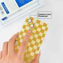 TKJSQ Magnetic for iPhone 14 Plus Case, Cute Checkerboard Checkered Pattern Aesthetic Gloss Phone Case with Full Lens Protection, Stylish Slim Soft TPU Protective Cover for iPhone 14 Plus, Pink