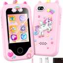 Kids Phone Toy Gift for Girls 3 4 5 6 7 8 Years Old, Toddler Smart Phone Learning Toys - Pretend Play Phones with Educational Games, MP3 Music Player, Birthday Gifts for Boys Age 3-8 (Pink)