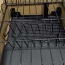 GSlife Expandable Dish Drying Rack - Large Dish Racks for Kitchen Counter with Pan Slot, Anti-Rust Sink Dish Drainer with Drainboard and Utensil Holder, 18.7"-25.2" L x 12.6" W, Black