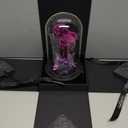 Valentines Day Flowers Roses Gifts for Women Her,Forever Preserved Rose in Glass Dome, Valentines Anniversary Birthday Real Roses Gifts for Wife Women Girlfriend Best Friend/Purple