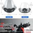 Adjustable 3 inches Windshield for Can-Am Ryker 600 900 Sport & Rally Edition 2019-2023 All Models, Front Vented Wind Deflector Windscreen(Replace # 219401023, 219400771) (Light Brown Plus Size)