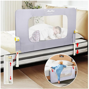 Q-MIULIKE - Barandilla para cuna para niños pequeños, riel de seguridad suave abatible para 14 pulgadas de altura ajustable, rieles de cama para cama de niños pequeños para cama matrimonial, King,Size Q-502-120cm