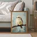 AVECCO Framed Vintage Funny Birds Canvas Wall Art, Bird Rustic Farmhouse Wall Decor, Unique Animal Art Prints for Kid's Room Bathroom Bedroom Living Room Office Home Decoration Ready to Hang 16x24 In
