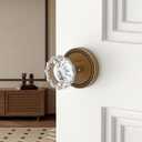 Asidrama 2 Pack Antique Brass Dummy Door Knob, Non-Turning Decorative Door Lever with Door Knobs for Closet, French Double Doors, Pantry & Interior Push/Pull Use