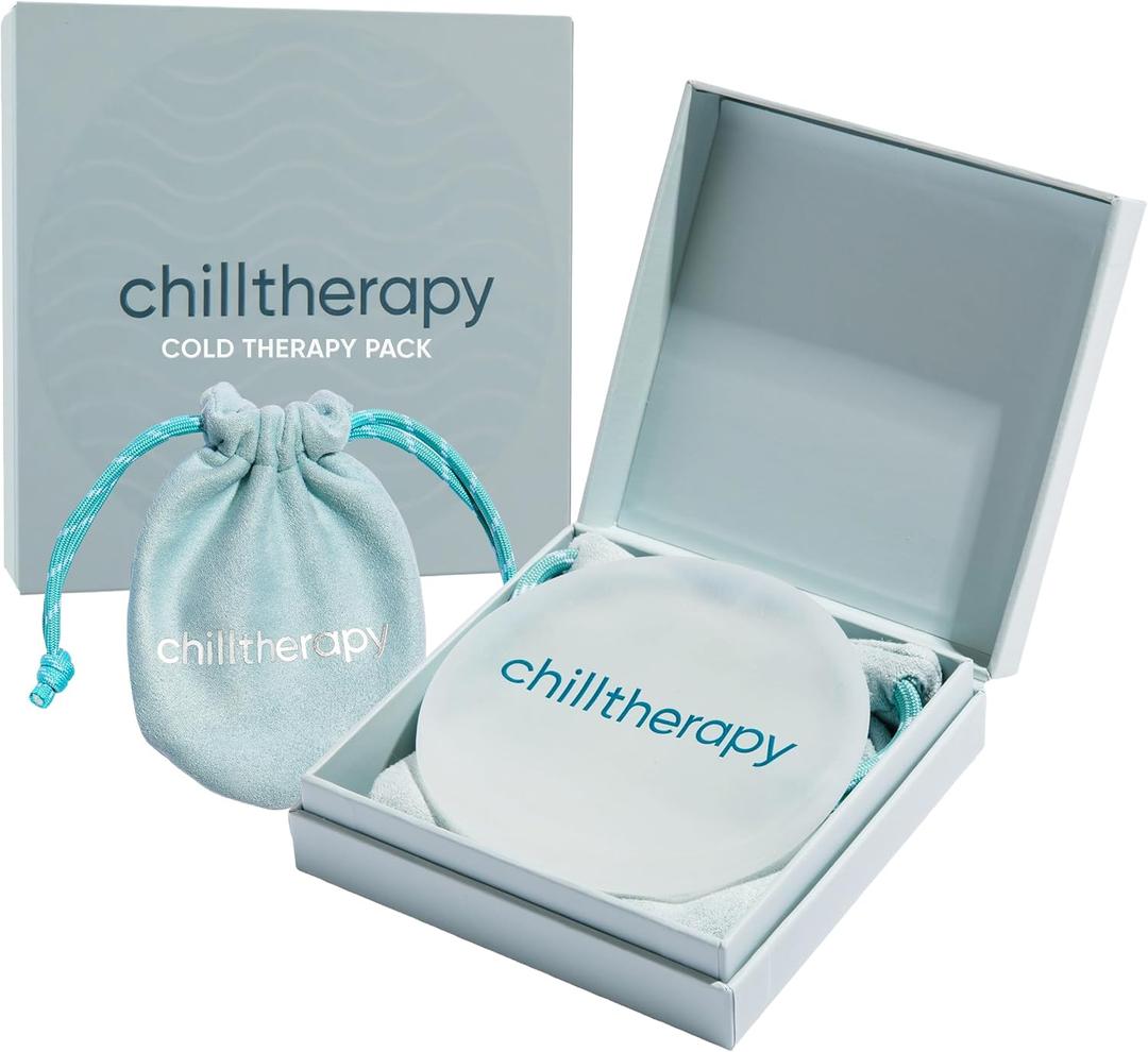 Chilltherapy Small Ripple Reusable Ice Pack for Face & Eyes, 4” Precision Cold Therapy Gel Pack, Flexible Silicone Cooling Pad for Puffy Eyes, Skincare & Targeted Relief, Compact Travel Size
