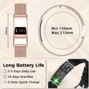 Efolen Smart Bracelet for Women Men, Activity Fitness Tracker, Smart Wristband with Heart Rate/Blood Oxygen/Sleep Monitor/Pedometer, IPX8 Waterproof Slim Smart Watch for Android iPhone, 2 Bands, Gold