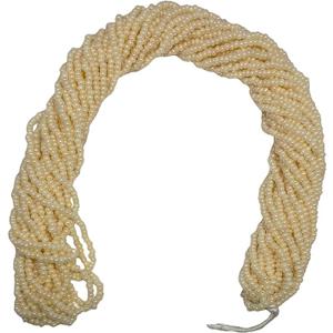11/0 Glass Seed Beads, 12 String Hanks, Small Craft Beads, 2 mm (Cream)