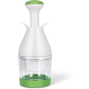 IVYROLL Vegetable Chopper, Manual Food Chopper for Onion, Garlic, Nuts and Veggies, Hand-Powered Vegetable Cutter, Dishwasher Safe, Stainless Steel Blades