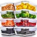 PrepNaturals 8 Pack 36 Oz Glass Meal Prep Containers - Dishwasher Microwave Freezer Oven Safe - Glass Storage Containers with Lids (Multi-Compartment)