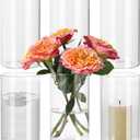 6 Pack Glass Cylinder Vase for Table Centerpieces, 6 Inch Clear Glass Flower Vases Bulk Glass Hurricane Candle Holder Small Floral Vases for Table, Floating Candle Vase for Wedding Home Dcor