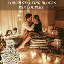 Tower Stack Couples Games Date Night Wooden Naughty Fun Stacking Blocks for Adults Dating Bedroom Games Toys for Couples Date Night Activities (48 Pcs)
