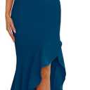 PRETTYGARDEN Wedding Guest Dresses for Women 2026 Summer Formal Gala Maxi Dress Ruffle Mermaid Cocktail Long Dresses (Large, Lake Blue)