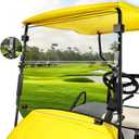 (3rd Gen HINGE) EZGO Golf Cart Windshield, 3/16" (5MM) Thickened PC Ezgo TXT Windshield Replacement Fits 1994 to 2013 Ezgo TXT and Medalist, Heavy Duty Hinge, Foldable, Pre-installed Fits 3/4" Rail