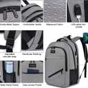 Asenlin Travel Laptop Backpack for Women & Men,Water Resistant Business Slim Sturdy Laptops Backpack with USB Charging Port,Fits 15.6 Inch Notebook College School Computer Bag-Grey