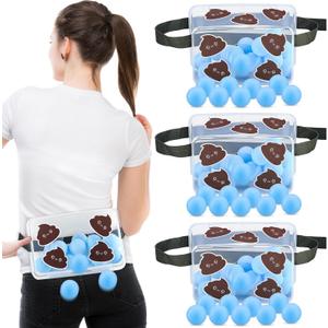 3 Sets Game Shaking Swing Balls Game Set Outdoors Indoors Includes 3 Set Strap Shake Box and 60 Balls with 30 Poop Stickers for Family Games(Blue)