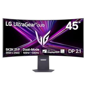 LG 45GX950A-B 45-inch Ultragear 5K2K WUHD (5120 x 2160) OLED Curved Gaming Monitor, Dual-Mode, 165Hz, 0.03ms, NVIDIA G-Sync, AMD FreeSync Premium Pro, HDR True Black 400, USB Type-C 90W, DP2.1