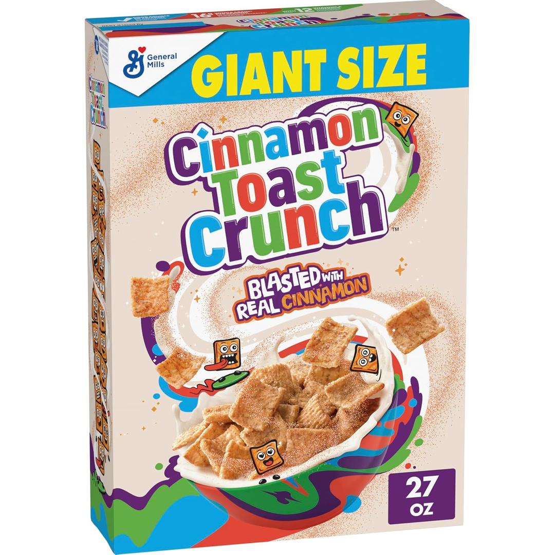 Cinnamon Toast Crunch Breakfast Cereal, Crispy Cinnamon Cereal, Giant Size, 27 oz (27 Ounce (Pack of 1))