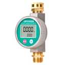 Metal Water Flow Meter, 3/4" GHT Garden Hose Flowmeter with Brass Thread and Large Screen for RV, Pool, House, Lawn Sprinkler and Outdoor Watering Supports Gallon, Liter, GPM and LPM
