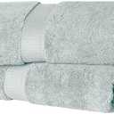 Superior Egyptian Cotton Pile Bath Towel Set of 2, Ultra Soft Luxury Towels, Thick Plush Essentials, Absorbent Heavyweight, Guest Bath, Hotel, Spa, Home Bathroom, Shower Basics, Sea Foam