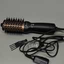 Aima Beauty 4 in 1 Worldwide Travel Hot Air Brush Dual Voltage Blowout Brush Oval Shape 110-120V/220-240V Straightener Blow Dryer Brush Negative Ionic Lock Moisture Gift 360 Swivel Cord Black