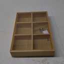 Amosfun Bamboo Nut and Candy Serving Tray, Tea Bag Storage - 6 Grids Snack Tray Platter with Lid and Removable Dividers for Nuts, Candy, Cookies 13.26 X 9.05 X 2.36 Inches