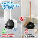 FORASTO Toilet Plunger with HolderPlungers for Bathroom with Holder, Toilet Plunger Heavy DutyBathroom PlungerBathroom DecorBathroom AccessoriesToilet Bowl Cleaners,White