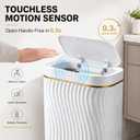 Ogikey Bathroom Trash Can with Automatic Touchless Lid, 5 Gallon Smart Garbage Can Narrow Waterproof Trash Bin for Bedroom, Office, Living Room (5 Gallon-White)