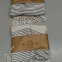 Ruvy Home Basics 2 Pack Turkish Beach Towels – Oversized Quick-Dry Bath Towels (40 x 72 Inches) – 100% Cotton Large Towels for Pool, Yoga, Travel, Camping Essentials, and Bathroom Decor - Black