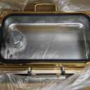 Chafing Dishes for Buffet,Roll Top 9QT Stainless Steel Chafers and Buffet Warmers Sets with Glass Lid for Parties Weddings Catering Events Dinners (Gold)