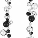 Liliful 2 Pcs Black Christmas Garland Decorations 6 ft Black and Silver Ball Ornaments Gothic Bulb Garland Xmas Tree Bauble Decoration for Party Supplies Indoor Outdoor Home Decoration