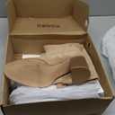 Mattiventon Knee High Boots 2025 Fall Chunky Round Toe Womens Comfortable Trendy Suede Long Dress Boots (9, Apricot)