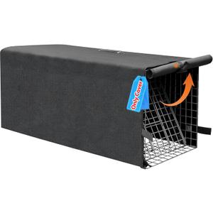 Live Animal Trap Cage Cover, Cat Trap for Stray Cats 32 Inch Heavy Duty Folding Skunk Trap with Real Door for Raccoons, Opossums, Groundhogs, Skunks, Feral Cats, Squirrels (Only Cover)