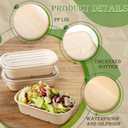 Remerry 100 Sets 23 oz Disposable Bowls with Lids Paper Meal Prep Containers Disposable Paper Food Containers Throw Away Lunch Salad Bowls for Restaurant Party Serving