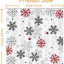 GOOESING Christmas Snowflakes Shower Curtain Winter Red Grey White Snowflake Waterproof Shower Curtains for Bathroom Merry Xmas New Year Holiday Bathroom Shower Curtain Set with Hooks 72x72 Inch