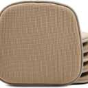 Shinnwa Kitchen Seat Cushions Set of 6, Non Slip Dining Chair Cushions, U-Shaped Indoor Chair Pads, 6 Pack, 15 x 16 Inches, Brown