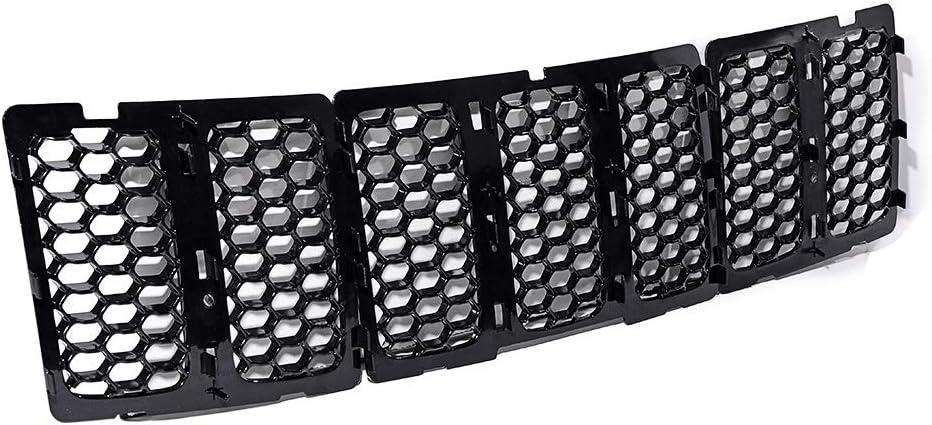 Front Bumper Black Honeycomb Mesh Grill Grille Inserts Compatible with 2014-2016 Jeep Grand Cherokee