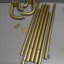 Gold Double Curtain Rods 32 to 58 Inch (2.6-4.8ft), USFOOK Blackout Wrap Around Curtain Rods for Windows 20 to 54 Inches, 6/8 Inch Room Darkening Curtain Rod, Decorative Rods for Home