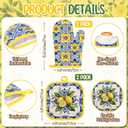 10 Pcs Mediterranean Lemons Kitchen Gift 4 Dish Towels Tea Towels 2 Oven Mitts 2 Pot Holders Lemon 2 Mats Kitchen Accessories for Cooking Baking